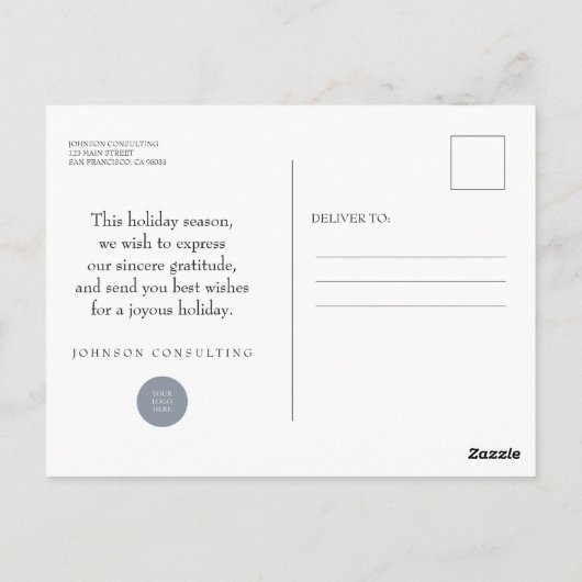 Modern Winter Scene | Vakantiegroet Briefkaart (Achterkant)