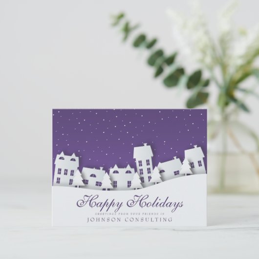 Modern Winter Scene | Vakantiegroet Briefkaart (Staand voorkant)