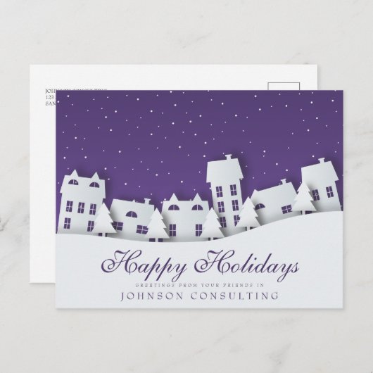 Modern Winter Scene | Vakantiegroet Briefkaart (Voorkant / Achterkant)