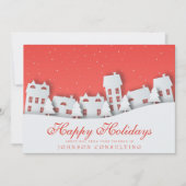 Modern Winter Scene | Vakantiegroet Feestdagenkaart (Voorkant)