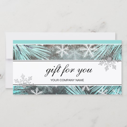Modern Winter Sneeuw Cadeaubon (Voorkant)