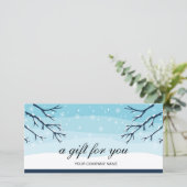 Modern Winter Sneeuw Cadeaubon (Staand voorkant)