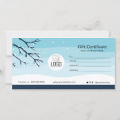 Modern Winter Sneeuw Cadeaubon (Achterkant)