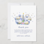 Modern Winter Snow It Take A Village Baby Shower  Bedankkaart (Voorkant)