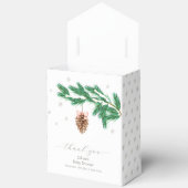 Modern Winter Snowflake Pine cone Baby Shower Bedankdoosjes (Open)
