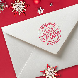 Modern Winter Snowflake return address Rubberstempel