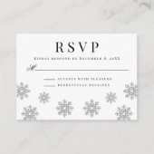 Modern Winter Snowflake Weddenschap Informatiekaartje (Voorkant)