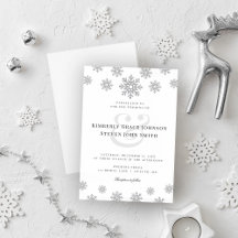 Modern Winter Snowflake Weddenschap
