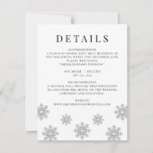 Modern Winter Snowflake Wedding Details Card RSVP Kaartje (Voorkant)