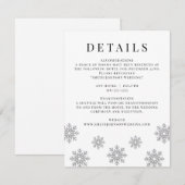 Modern Winter Snowflake Wedding Details Card RSVP Kaartje (Voorkant / Achterkant)