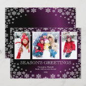 Modern Winter Snowflakes 3 Foto Wenskaart Kaart (Voorkant / Achterkant)