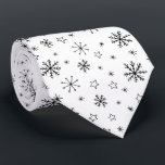 Modern Winter Snowflakes Black and White Stropdas<br><div class="desc">Moderne wintersneeuwvlokken Zwart-wit Stropdas - dalend sneeuwvlokpatroon in zwart-wit. Ideaal voor de feestdagen en de winter. Het is een heel doordacht cadeau.</div>