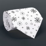 Modern Winter Snowflakes Black and White Stropdas<br><div class="desc">Moderne wintersneeuwvlokken Zwart-wit Stropdas - dalend sneeuwvlokpatroon in zwart-wit. Ideaal voor de feestdagen en de winter. Het is een heel doordacht cadeau.</div>