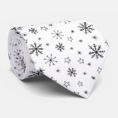 Modern Winter Snowflakes Black and White Stropdas (Opgerold)