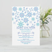 Modern Winter Snowflakes Neutraal Baby shower Kaart (Staand voorkant)