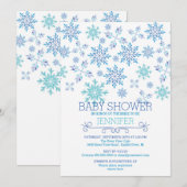 Modern Winter Snowflakes Neutraal Baby shower Kaart (Voorkant / Achterkant)