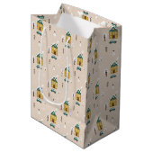 Modern Winter Vakantiehuis Medium Cadeauzakje (Voorkant Gekanteld)