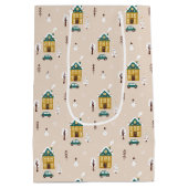 Modern Winter Vakantiehuis Medium Cadeauzakje (Achterkant)