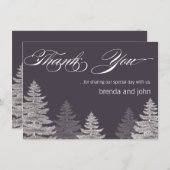 Modern Winter Wedding Dank je kaarten bomen (Voorkant / Achterkant)