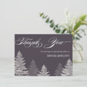 Modern Winter Wedding Dank je kaarten bomen (Staand voorkant)