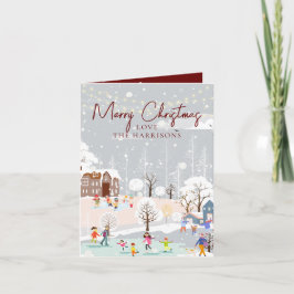 Modern Winter Wonderland 1 foto Vrolijk kerstfeest Feestdagen Kaart