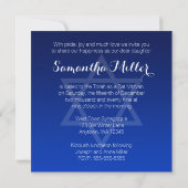 Modern Winter Wonderland Blue Bat Mitzvah Kaart (Achterkant)