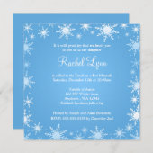 Modern Winter Wonderland Snowflake Bat Mitzvah Kaart (Voorkant / Achterkant)