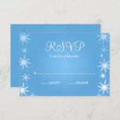 Modern Winter Wonderland Snowflake RSVP (Voorkant / Achterkant)