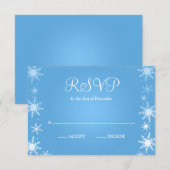 Modern Winter Wonderland Snowflake RSVP Kaartje (Voorkant / Achterkant)