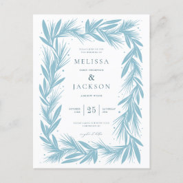 Modern Winter Wreath Lijst Bruiloft Briefkaart