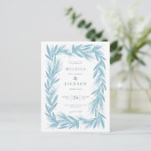 Modern Winter Wreath Lijst Bruiloft Briefkaart (Staand voorkant)