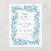 Modern Winter Wreath Lijst Bruiloft Briefkaart (Voorkant)