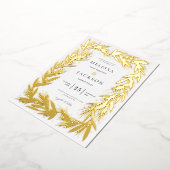 Modern Winter Wreath Lijst Bruiloft Folie Uitnodiging (Gedraaid)