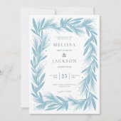 Modern Winter Wreath Lijst Bruiloft Kaart (Voorkant)