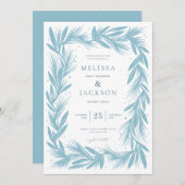 Modern Winter Wreath Lijst Bruiloft Kaart (Voorkant / Achterkant)