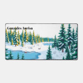 Modern Winter Yellowstone Scenic Bureaumat (Voorkant)