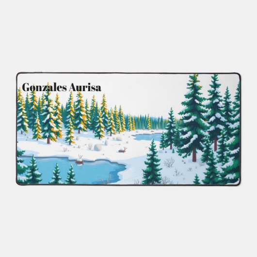 Modern Winter Yellowstone Scenic Bureaumat (Voorkant)