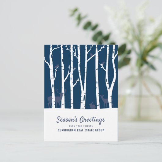 modern winterbos | Groeten van het seizoen Feestdagenkaart (Staand voorkant)