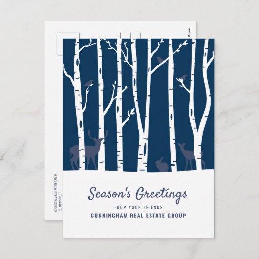 modern winterbos | Groeten van het seizoen Feestdagenkaart (Voorkant / Achterkant)