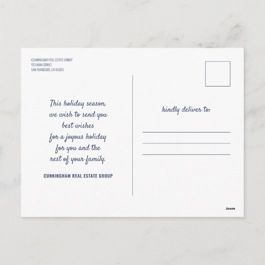 modern winterbos | Groeten van het seizoen Feestdagenkaart (Achterkant)