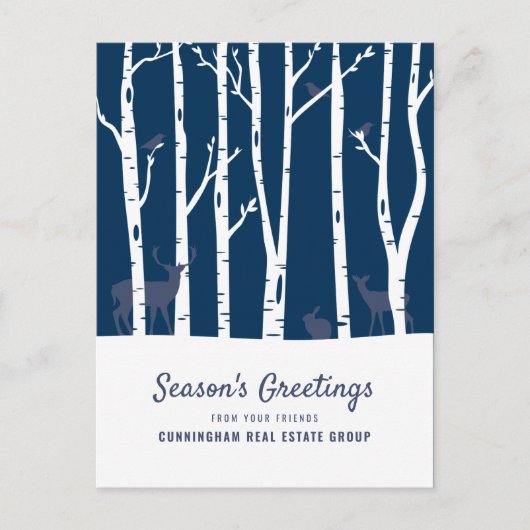 modern winterbos | Groeten van het seizoen Feestdagenkaart (Voorkant)