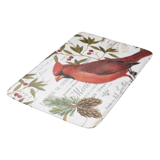 modern  winterbos kardinaal badmat (Gekanteld)