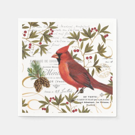 modern  winterbos kardinaal servet (Voorkant)
