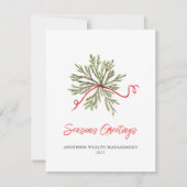 Modern wintergroen Corporate Feestdagenkaart (Voorkant)