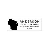 Modern WISCONSIN State Shape Retouradres Zelfinktende Stempel (Design)