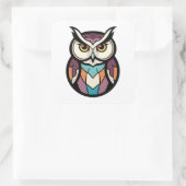 Modern Wisdom Owl Illustration Vierkante Sticker (Tas)