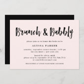 Modern Wish | Blush Pink Brunch en Bubble Kaart (Voorkant / Achterkant)