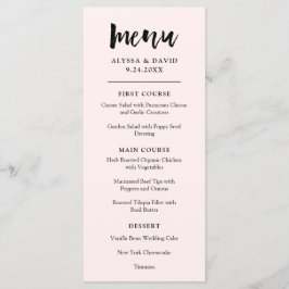 Modern Wish | Blush roze bruiloft Menu