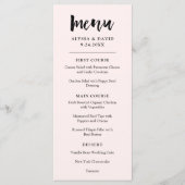 Modern Wish | Blush roze bruiloft Menu (Voorkant)