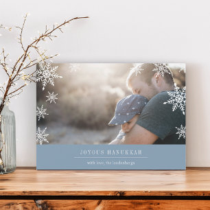 Modern Wish Hanukkah-fotokaart   Bericht bewerkbaa Feestdagenkaart